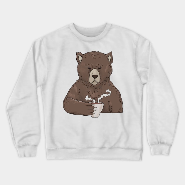 Grumpy Bear with Coffee Morning Grouch Crewneck Sweatshirt by Mesyo